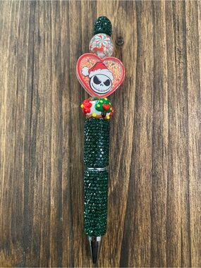 New Jack - Nightmare Before Christmas Green Crystal Beaded Pen